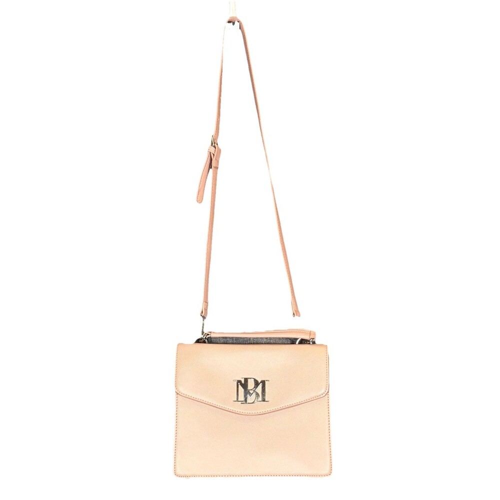 Badgley Mischka Crossbody Handle Vegan Leather Bag Purse Blush Color Light Pink